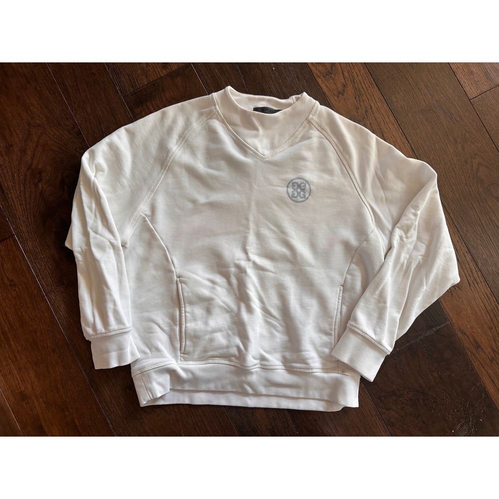 G/FORE Womens White Fore Chenille Patch Mock Neck Sweatshirt Small